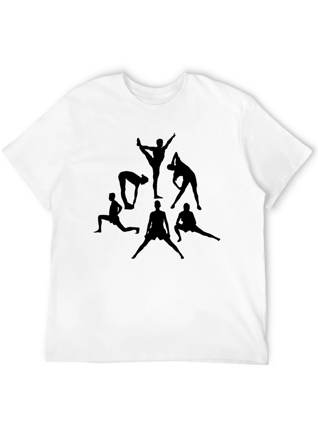 Yoga Poses Black Graphic T-Shirt