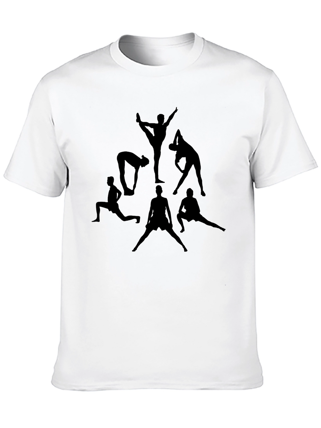 Yoga Poses Black Graphic T-Shirt