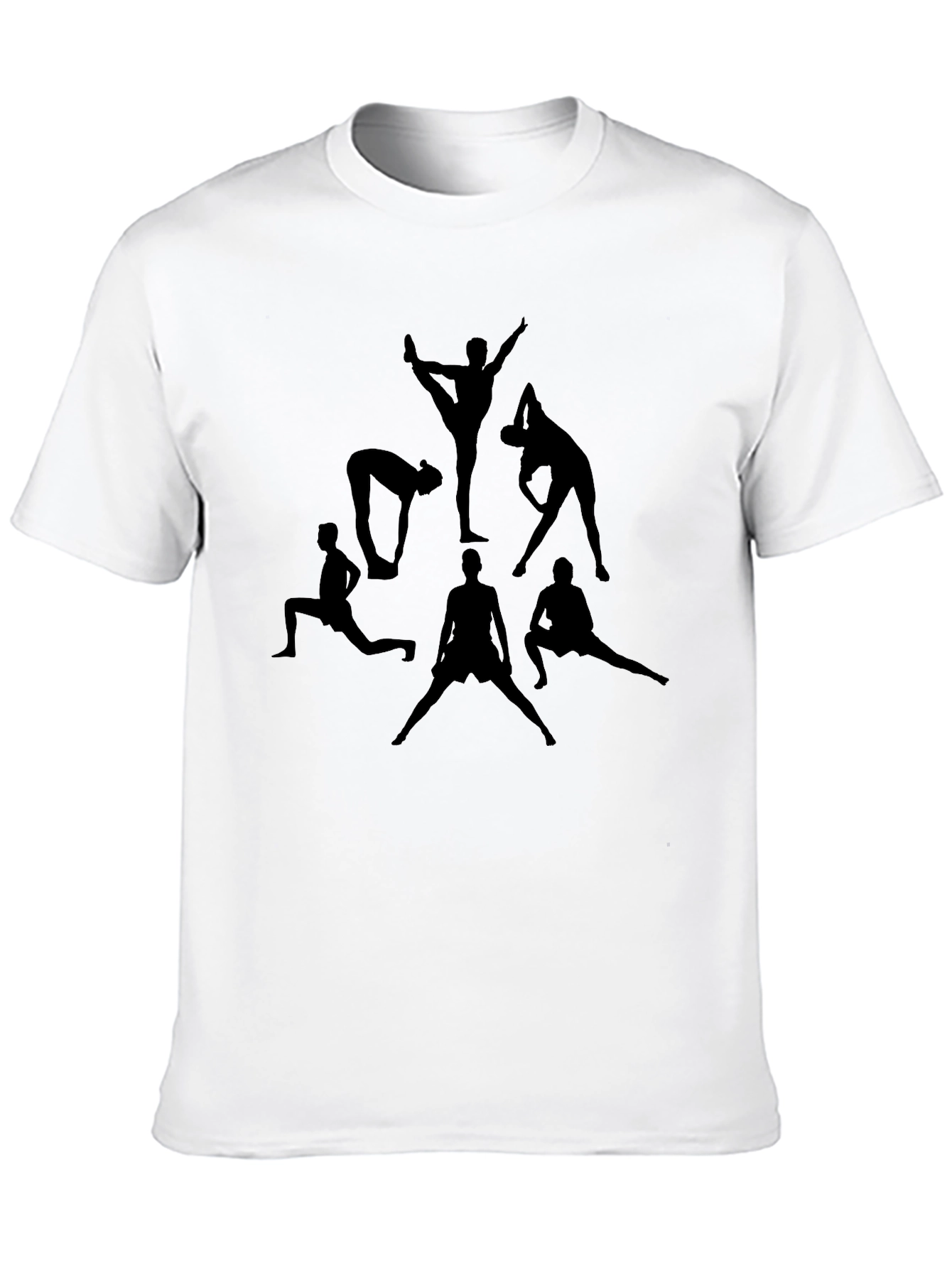 Yoga Poses Black Graphic T-Shirt