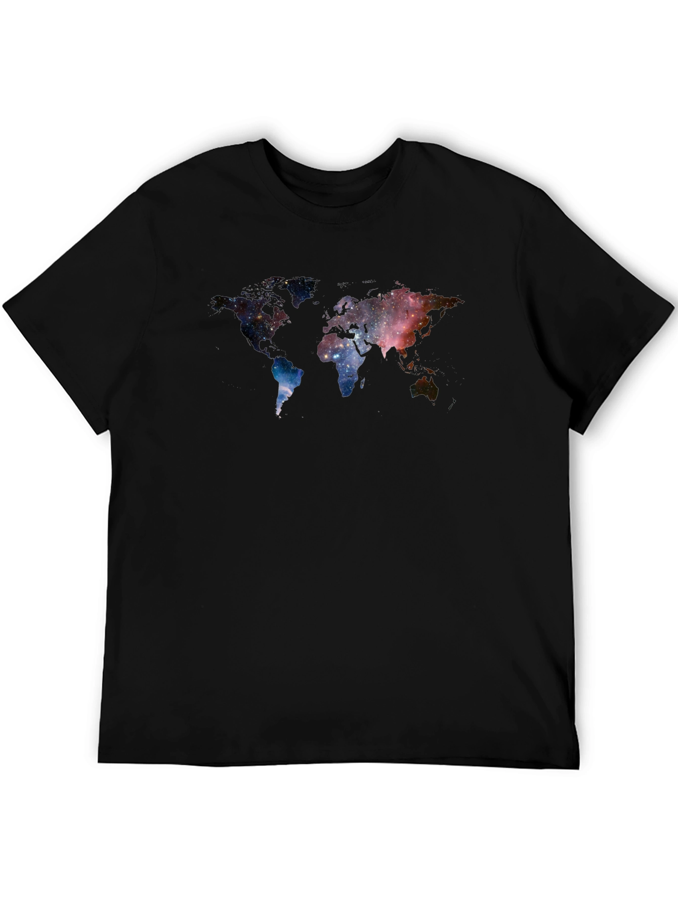 Cosmic World Map Graphic Tee - Soft Black T-Shirt