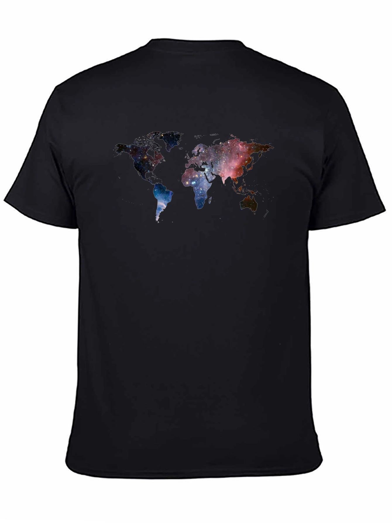 Cosmic World Map Graphic Tee - Soft Black T-Shirt