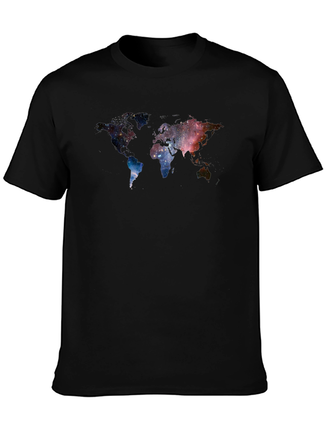 Cosmic World Map Graphic Tee - Soft Black T-Shirt