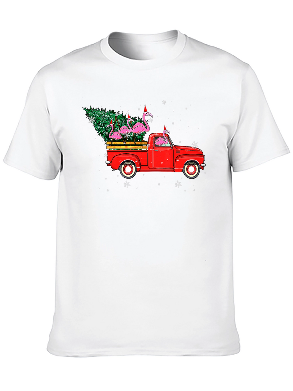 Flamingo Christmas Truck T-Shirt