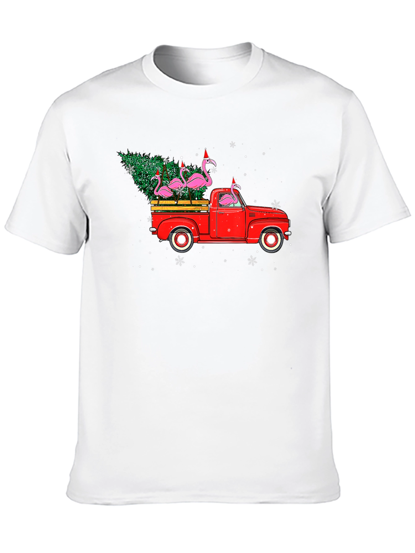 Flamingo Christmas Truck T-Shirt