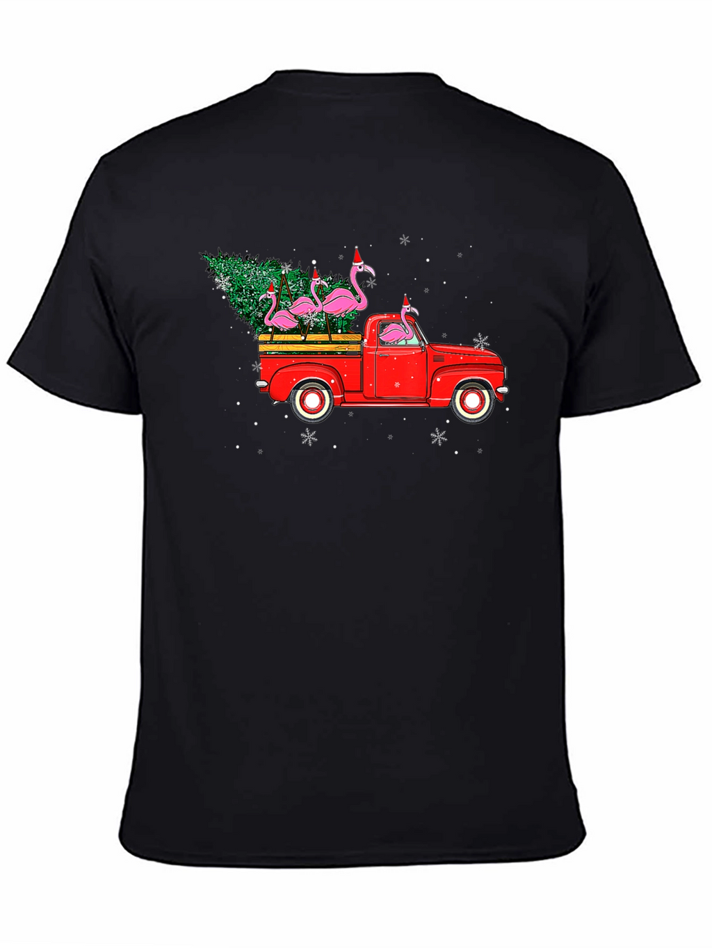 Flamingo Christmas Truck T-Shirt
