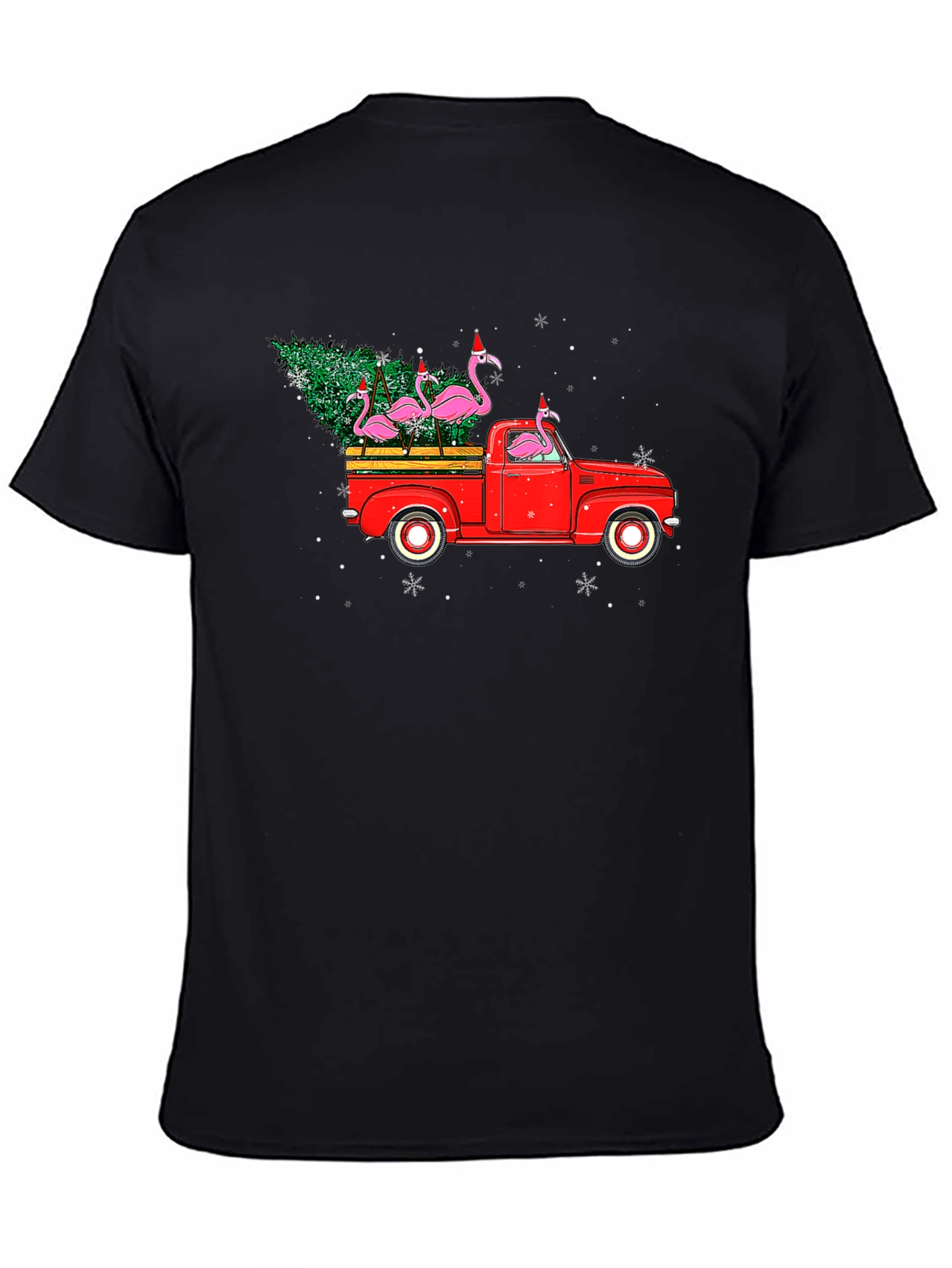 Flamingo Christmas Truck T-Shirt