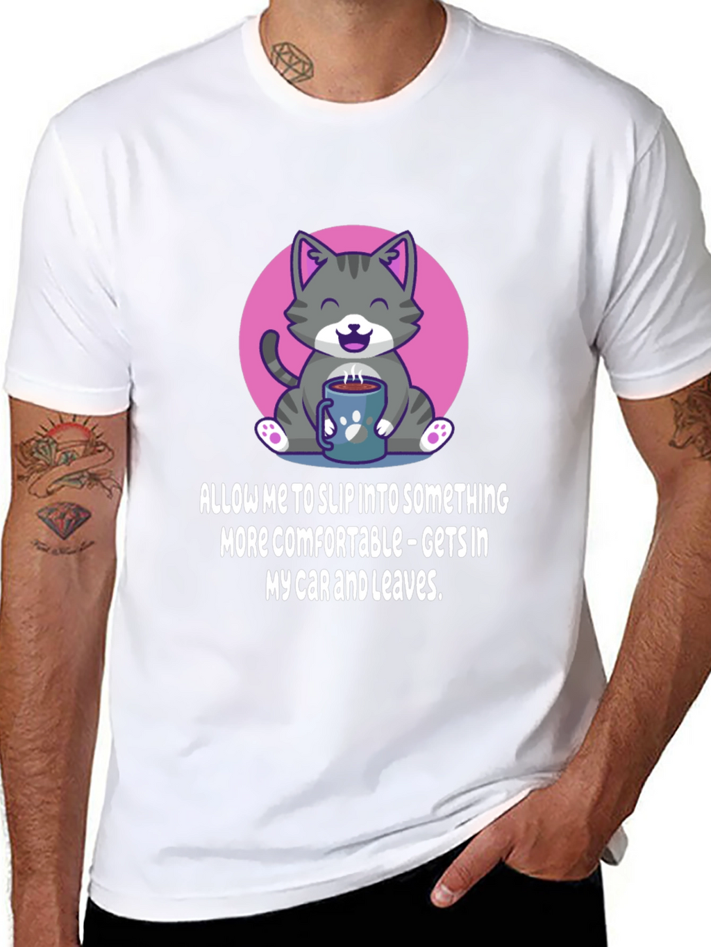 Cat and Coffee Comfort T-Shirt