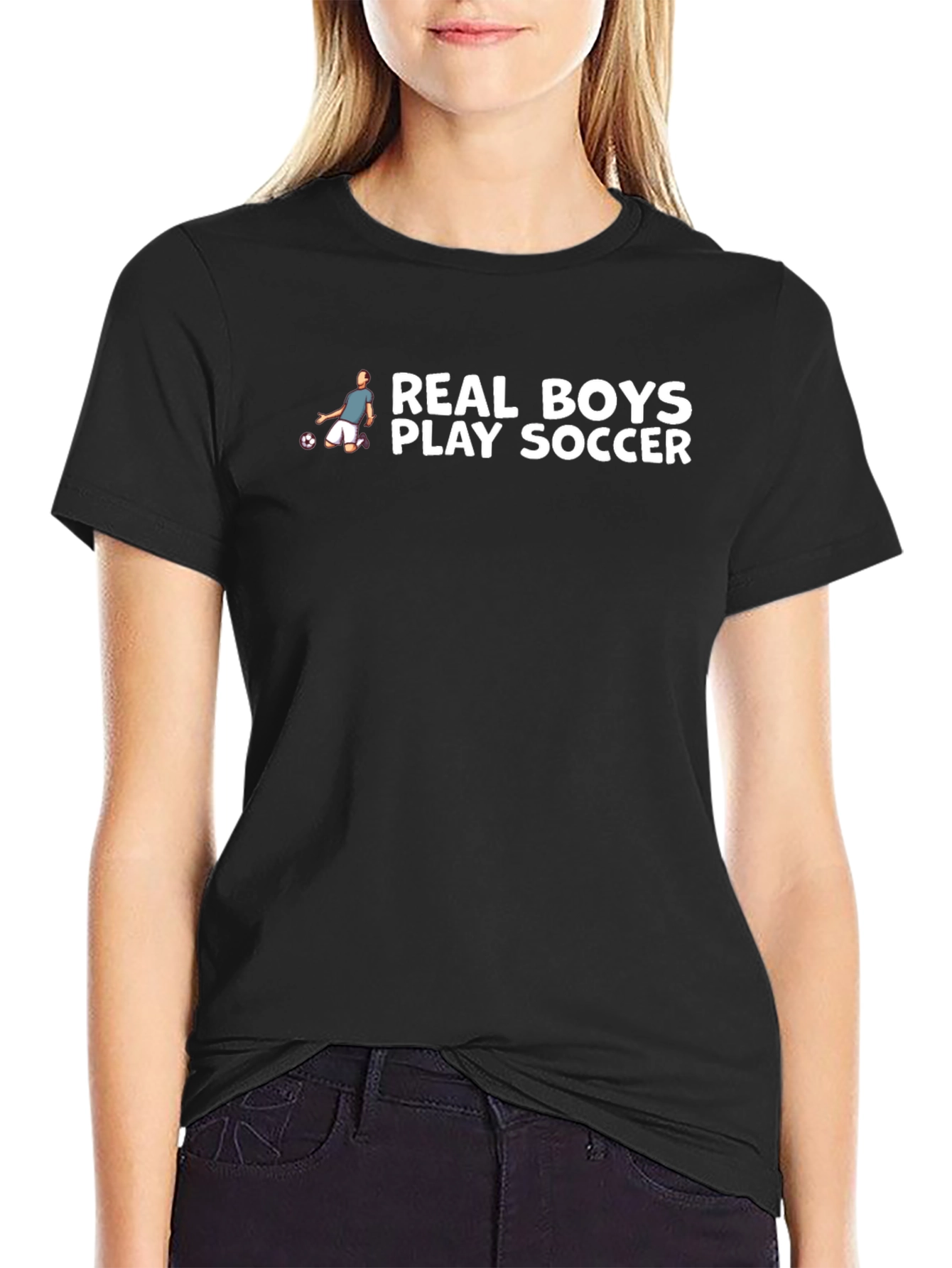 Real Boys Play Soccer Graphic T-Shirt