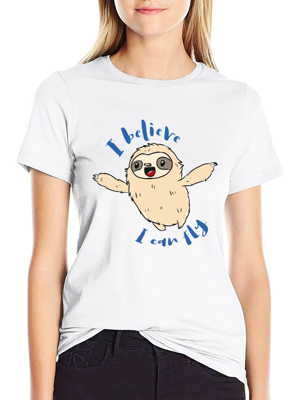 Sloth I Believe I Can Fly Graphic T-Shirt