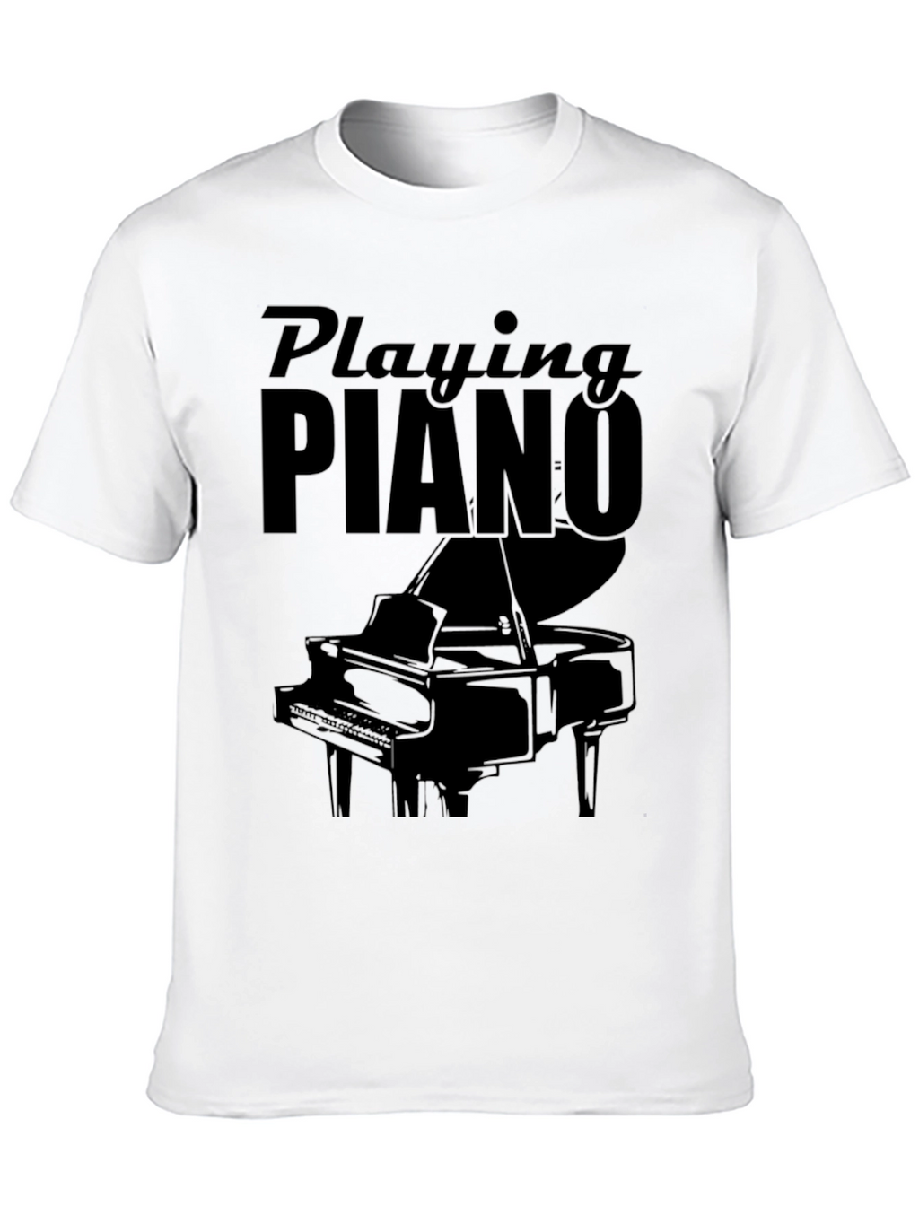 Playing Piano Graphic Tee - Black