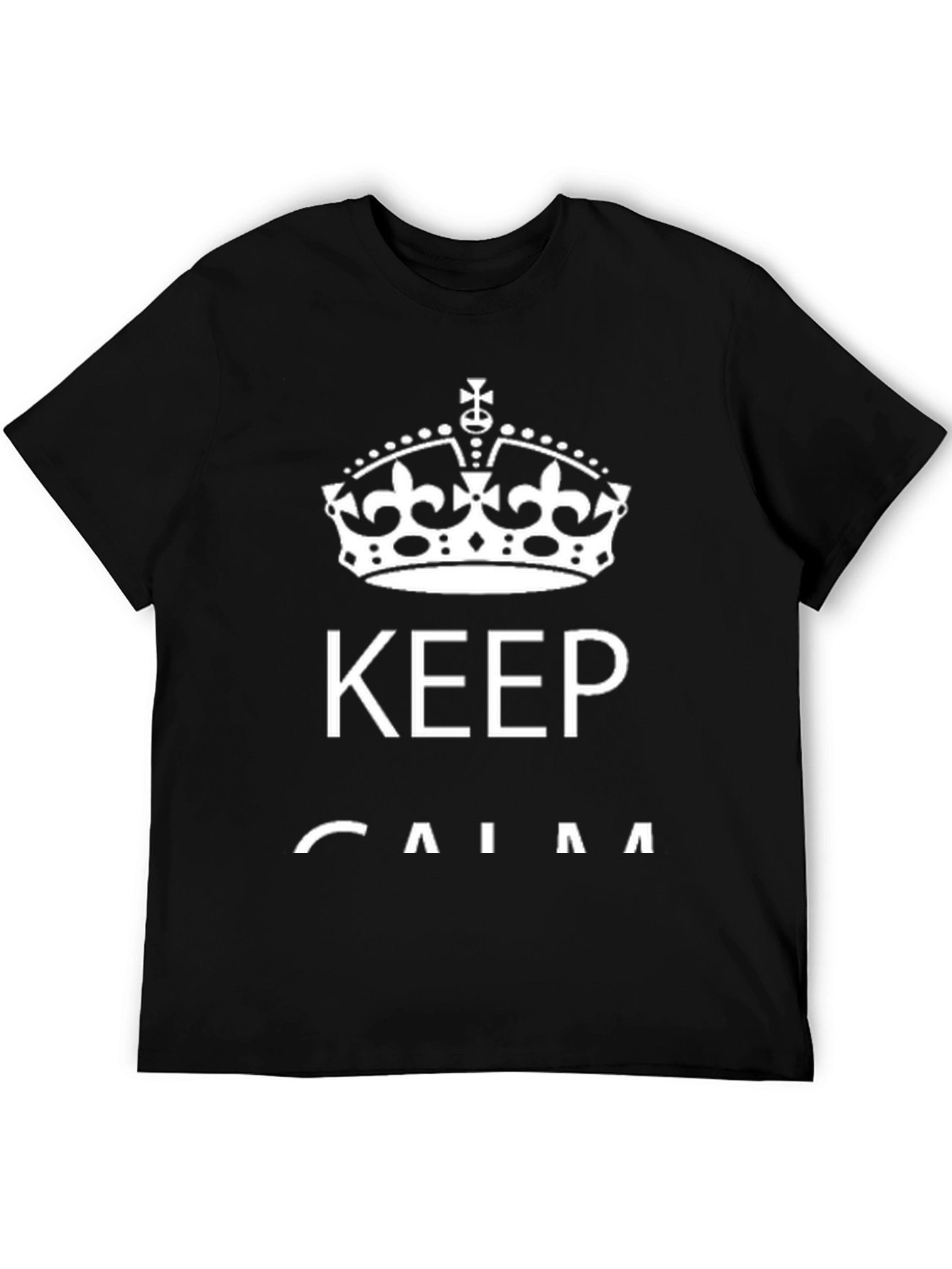Keep Calm Graphic Print Black T-Shirt