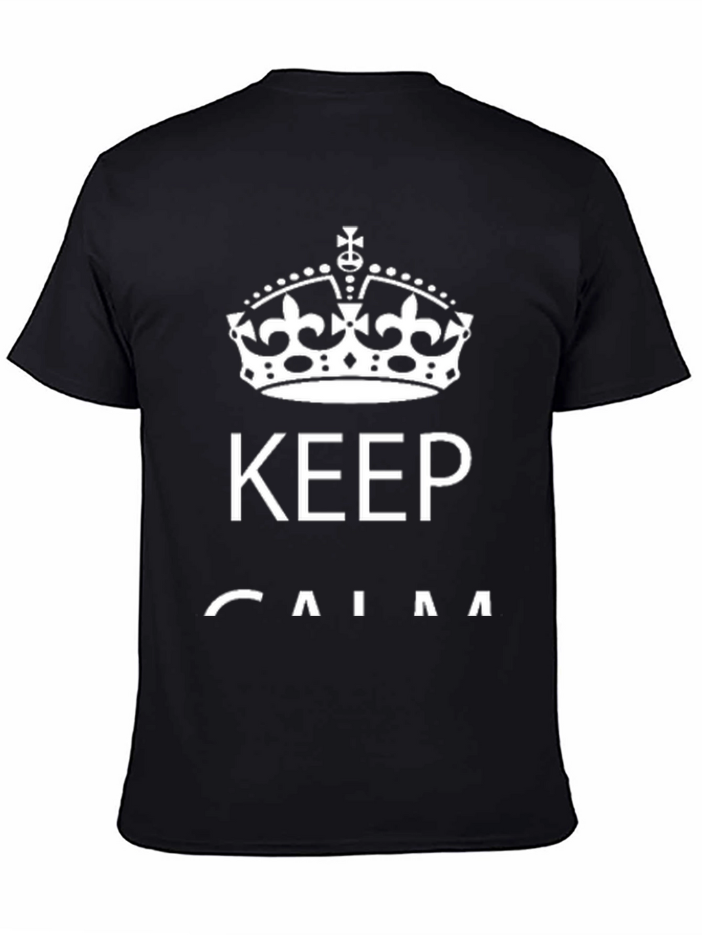 Keep Calm Graphic Print Black T-Shirt