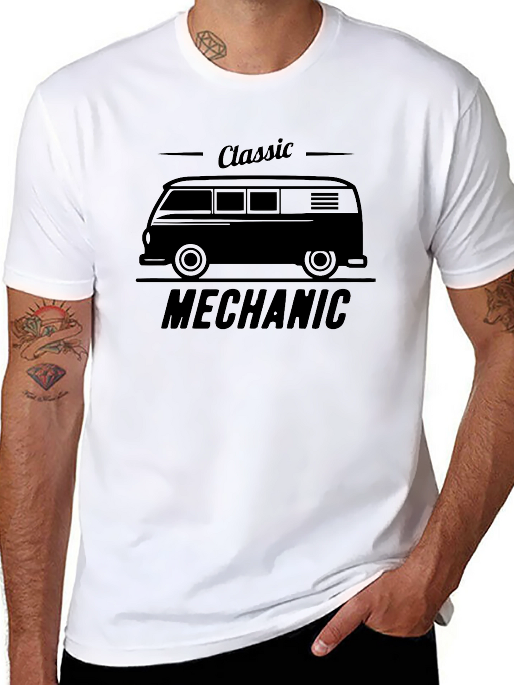 Classic Mechanic Tee - Van Design Black Shirt