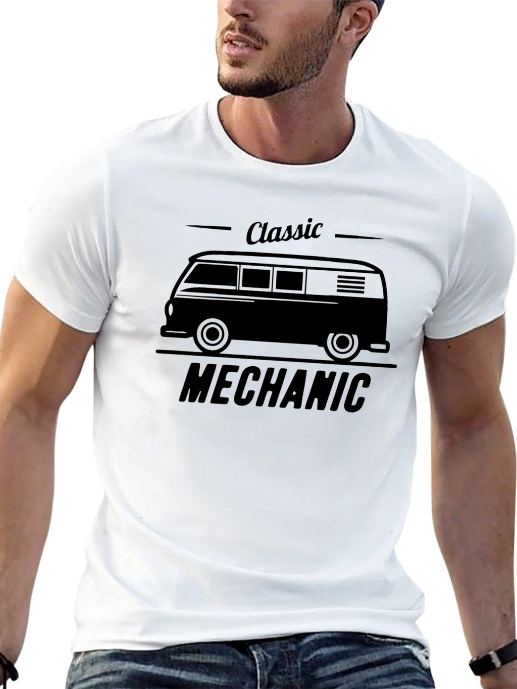 Classic Mechanic Tee - Van Design Black Shirt