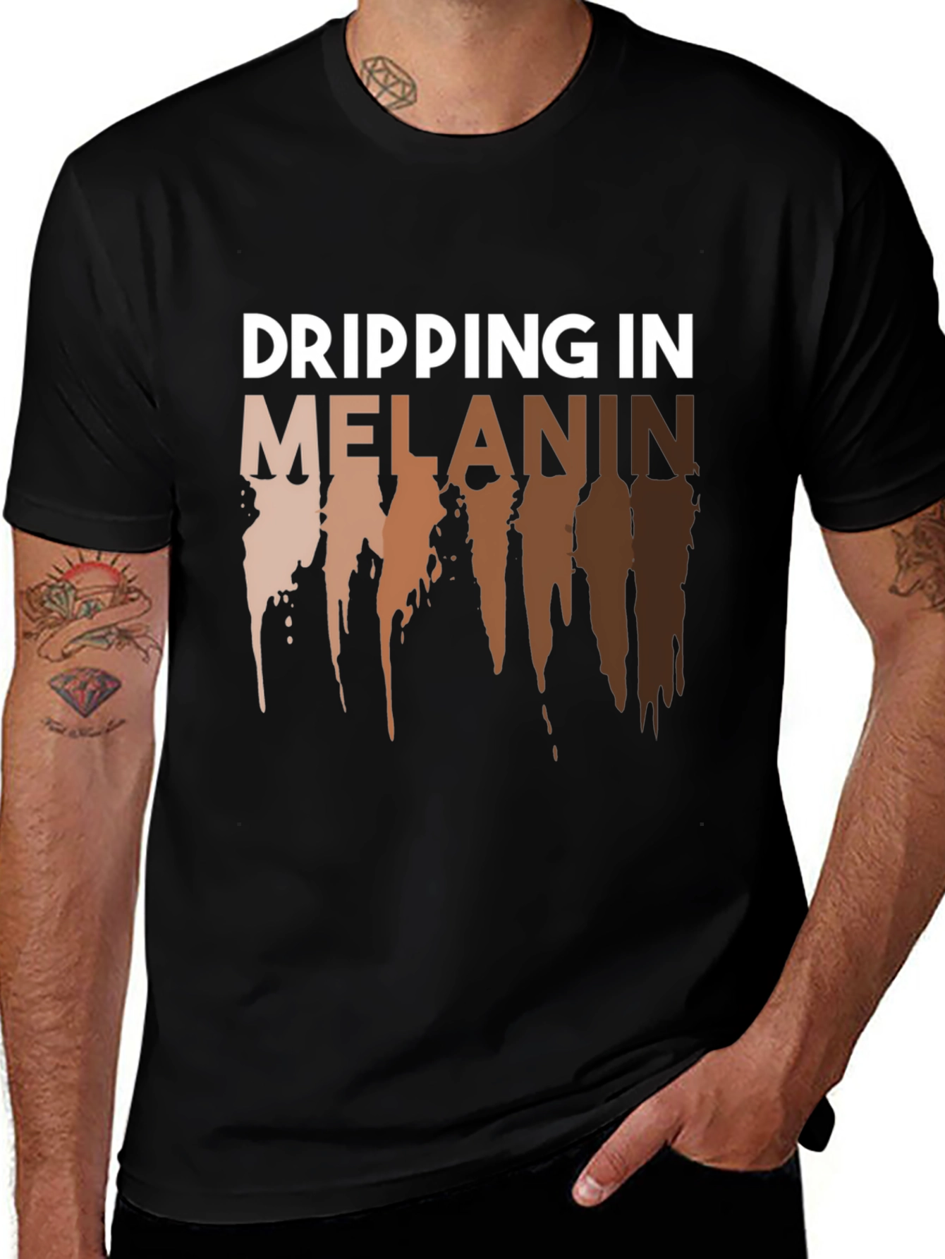 Dripping in Melanin Graphic Tee - Black