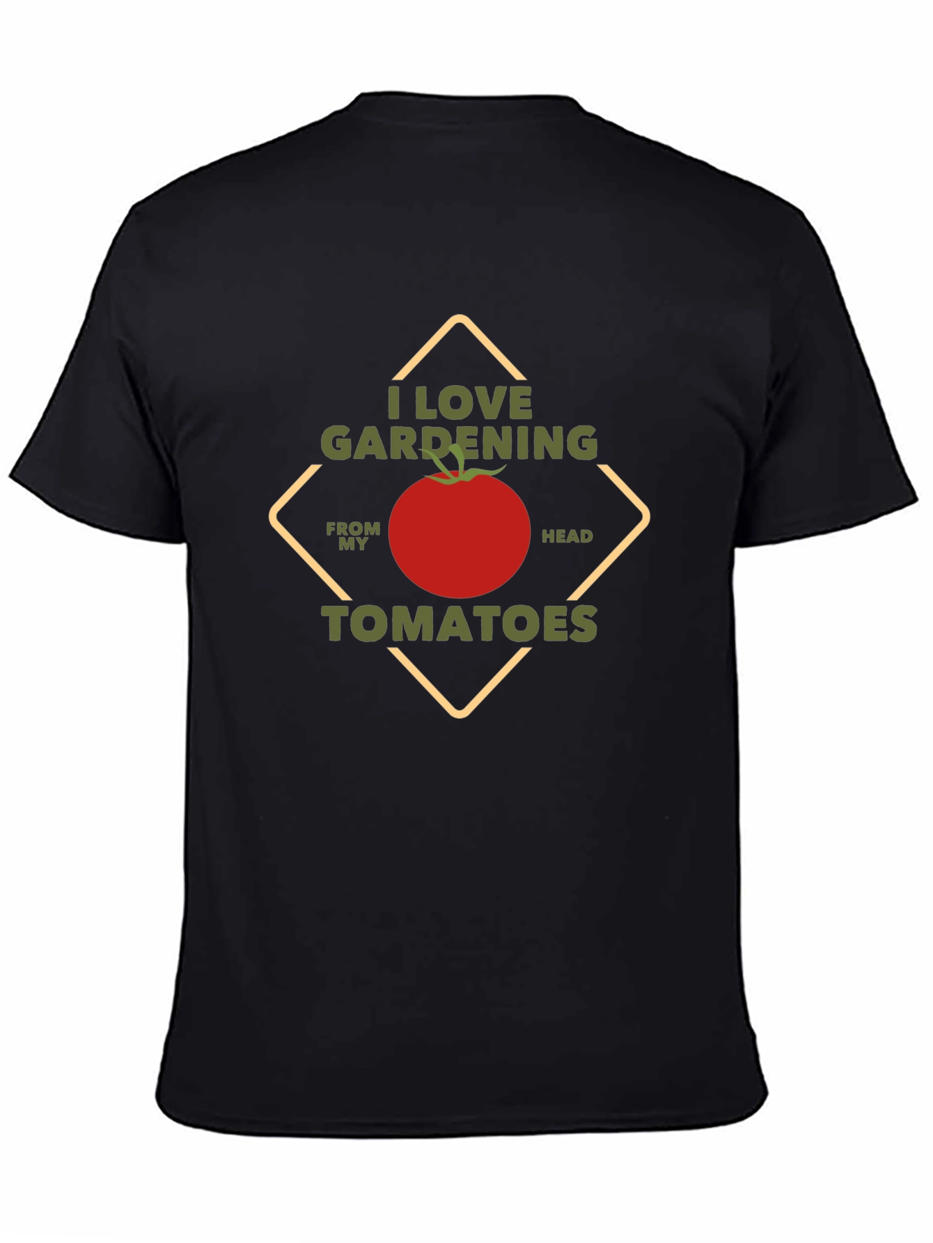 I Love Gardening Tomatoes Black T-Shirt