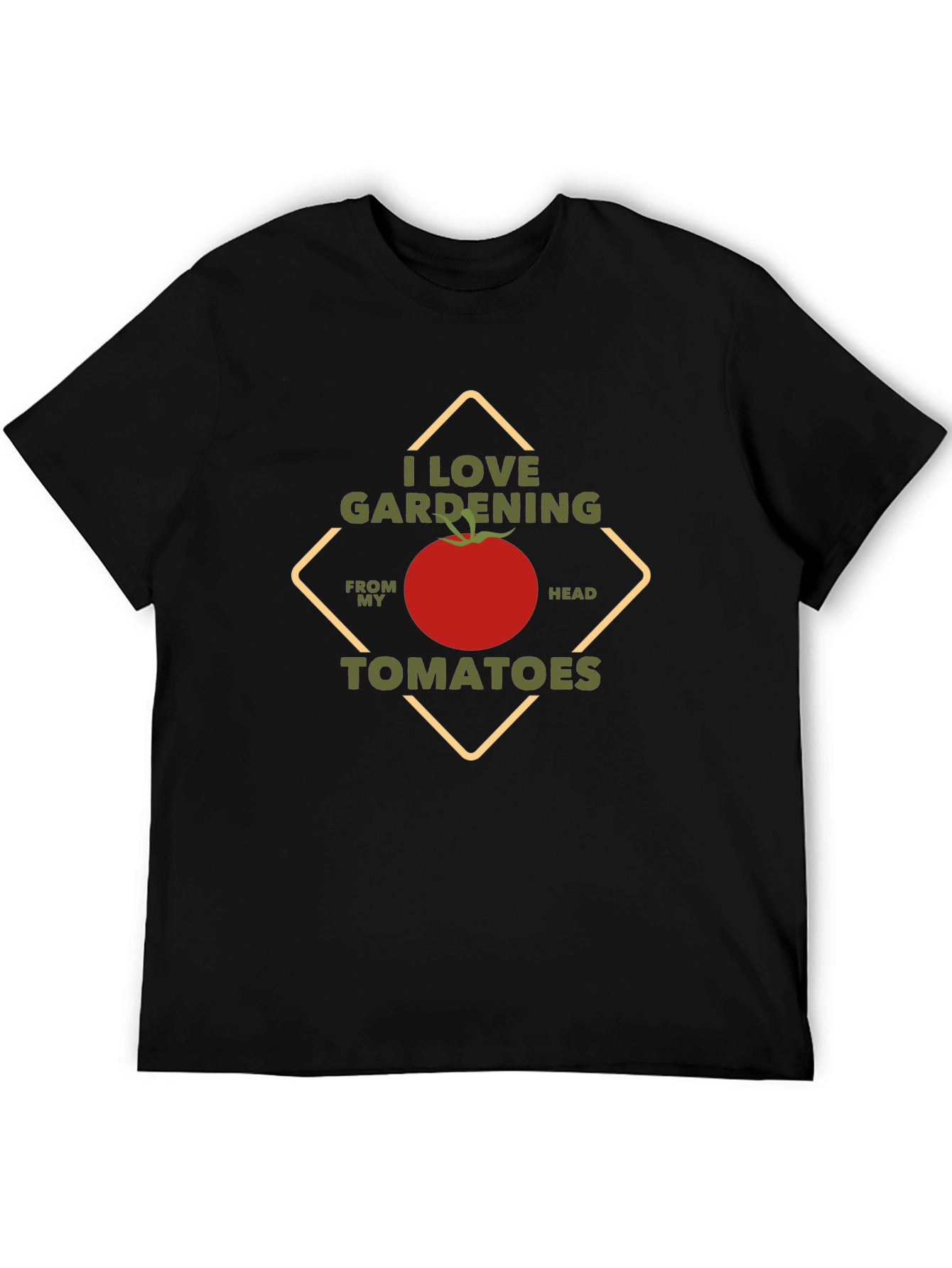 I Love Gardening Tomatoes Black T-Shirt