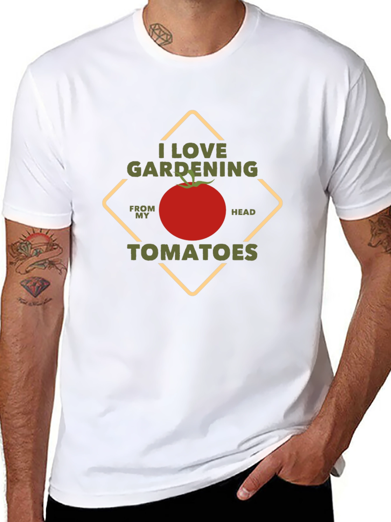 I Love Gardening Tomatoes Black T-Shirt