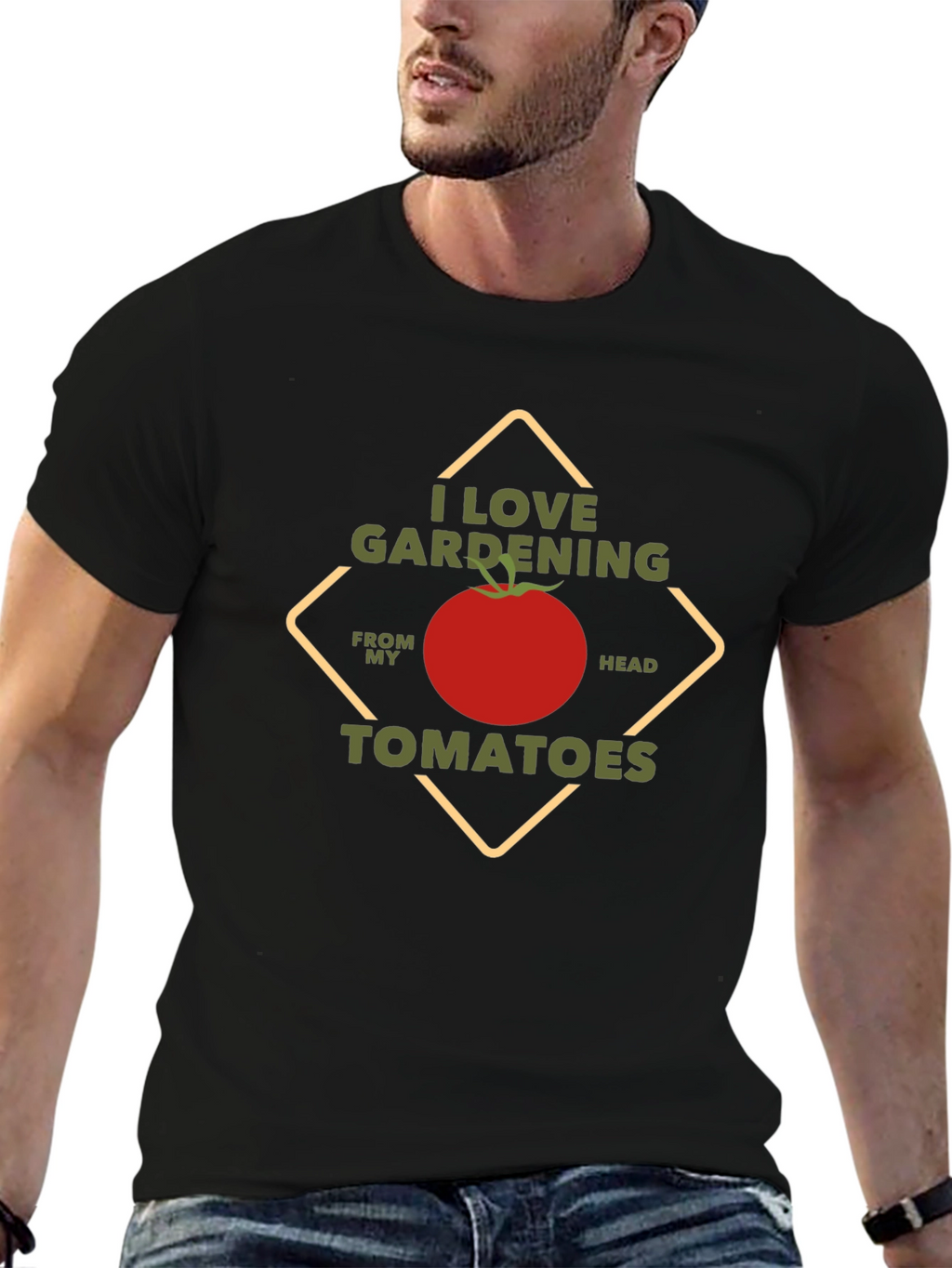 I Love Gardening Tomatoes Black T-Shirt
