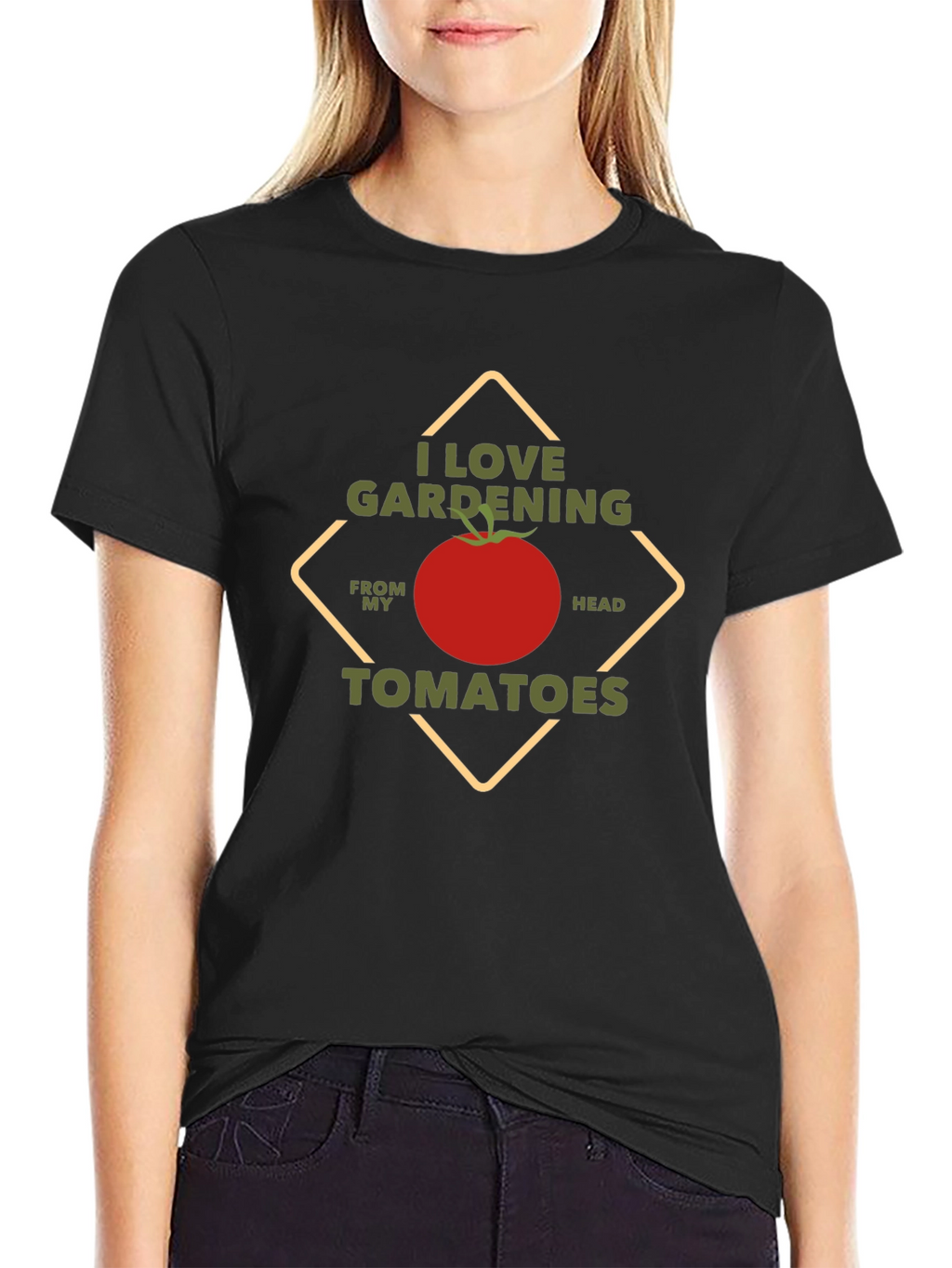 I Love Gardening Tomatoes Black T-Shirt