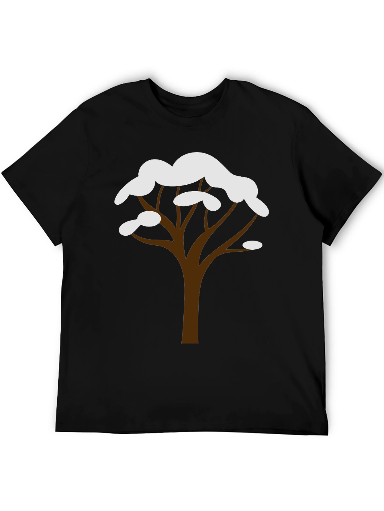 Winter Tree Graphic Tee - Black Cotton Blend