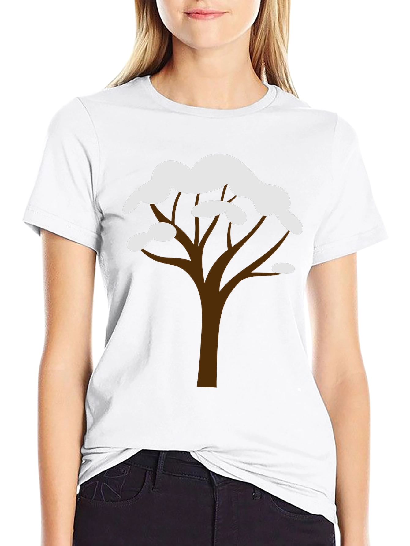 Winter Tree Graphic Tee - Black Cotton Blend