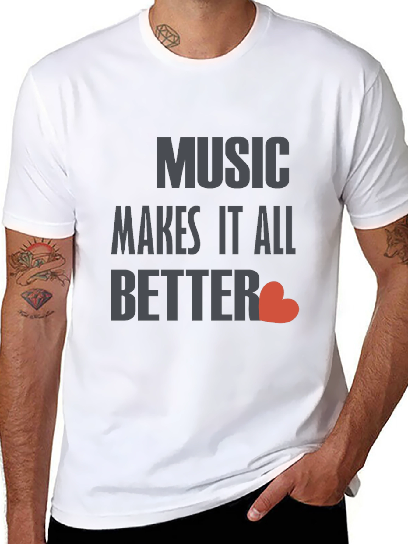 Music Makes It All Better Black T-Shirt