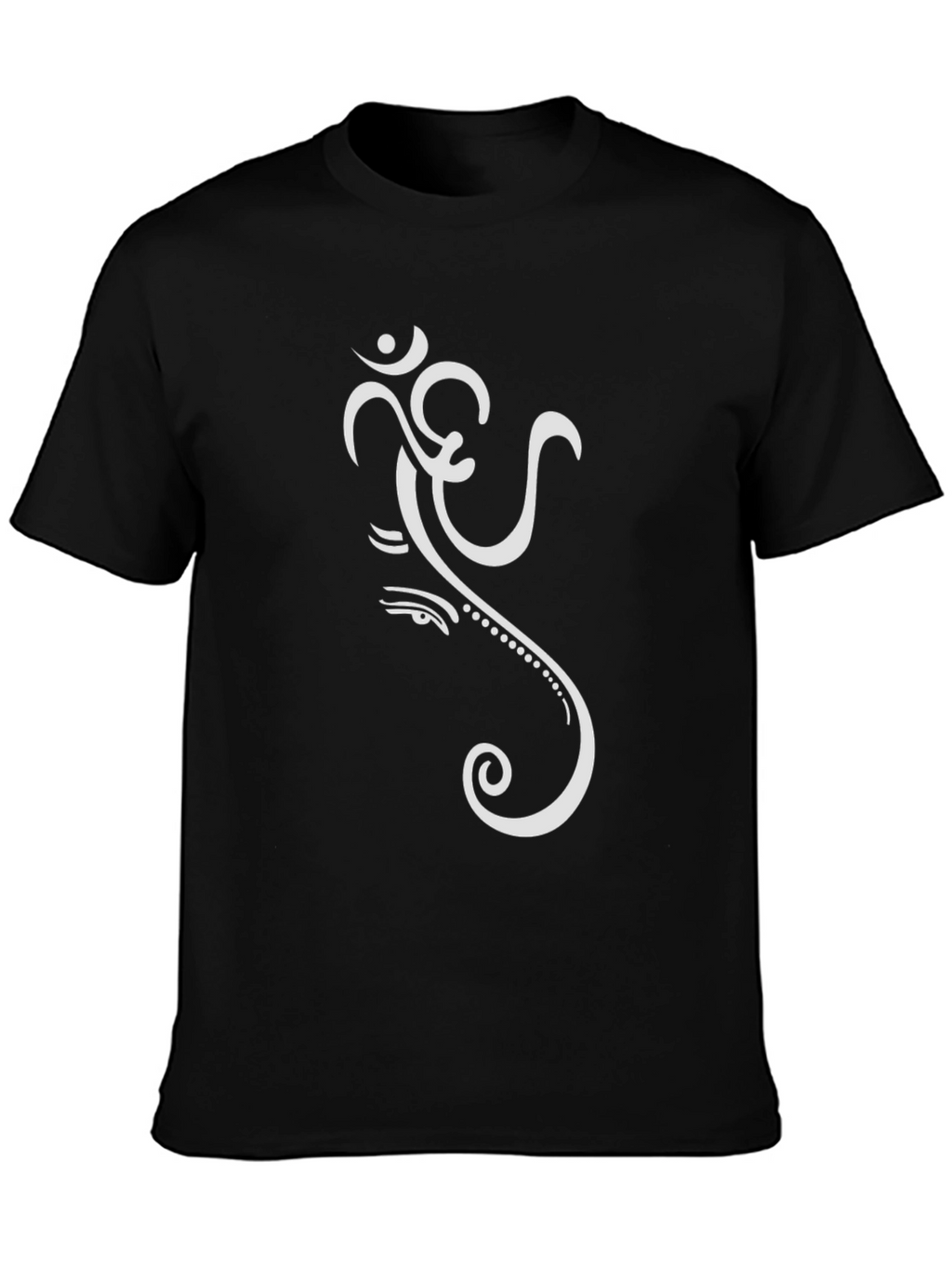 Om Ganesha Graphic Tee - Black Cotton T-Shirt