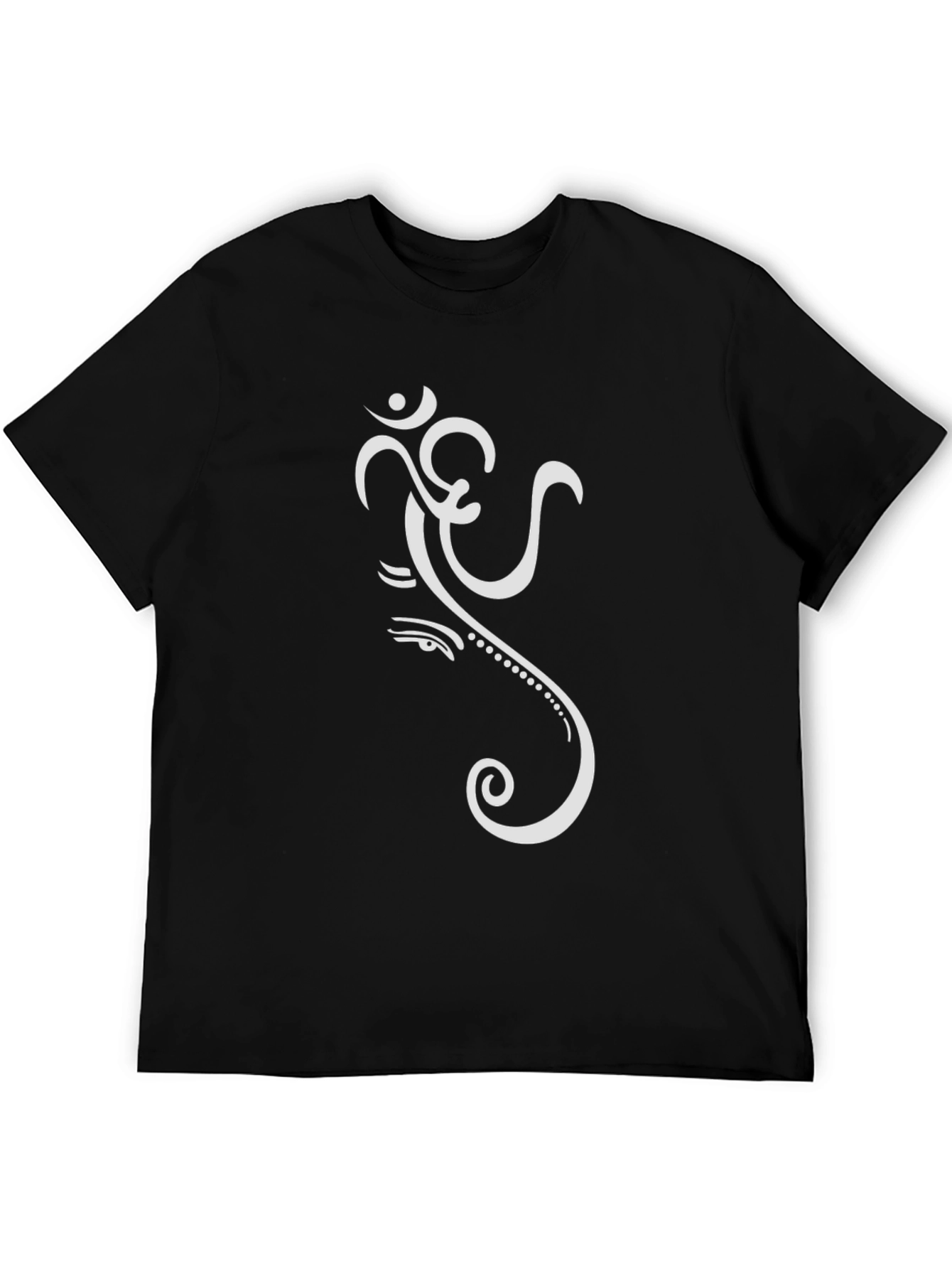 Om Ganesha Graphic Tee - Black Cotton T-Shirt