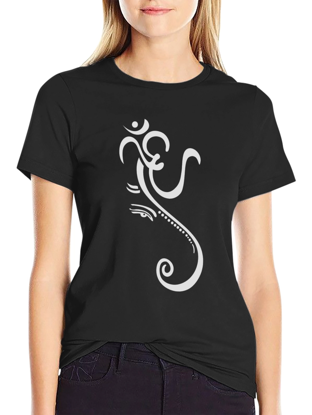 Om Ganesha Graphic Tee - Black Cotton T-Shirt