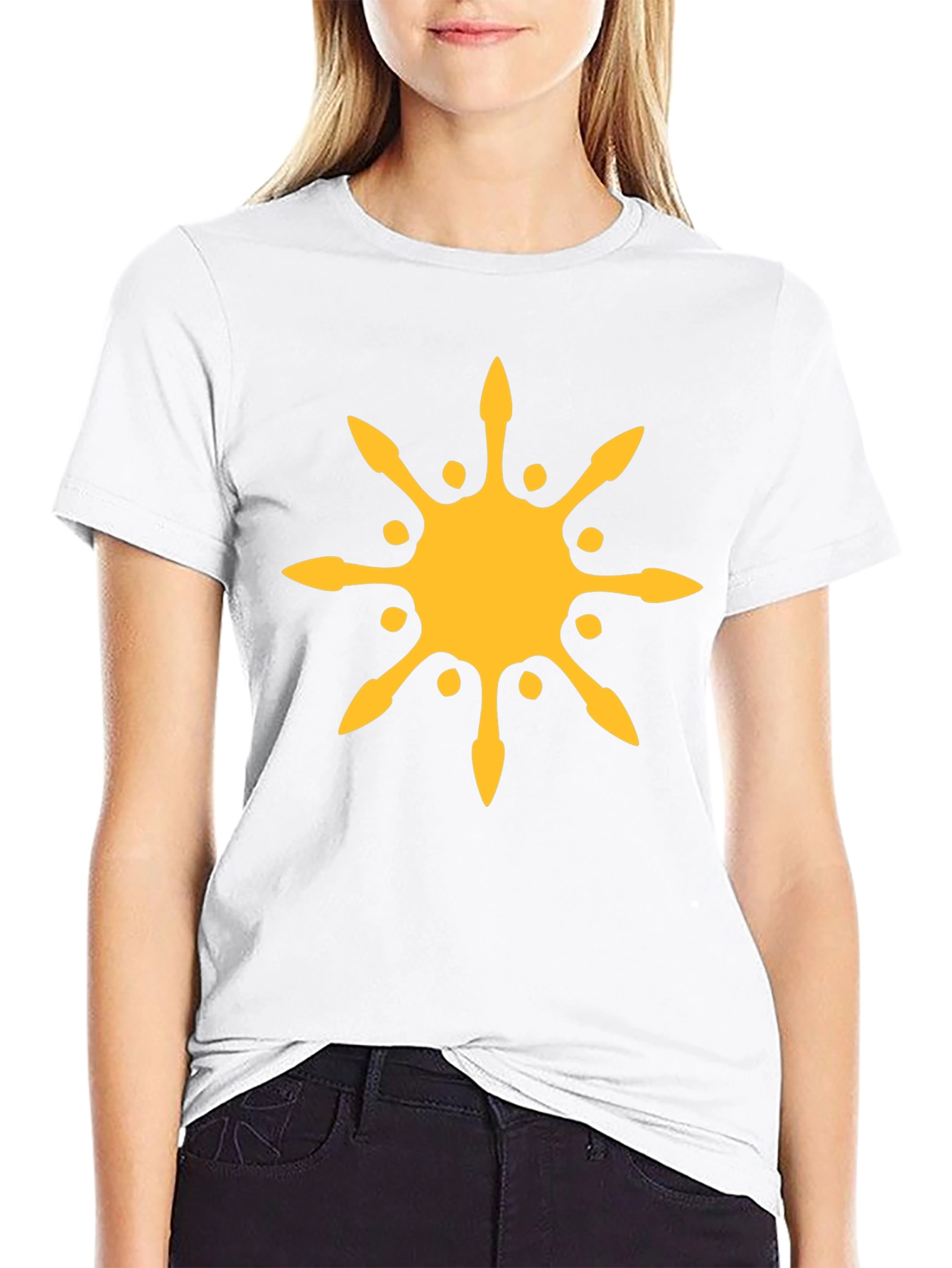 Sunburst Graphic Tee - Black Cotton Blend T-Shirt