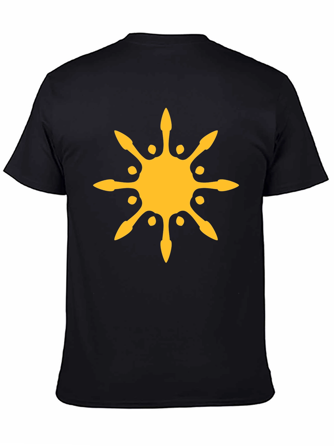 Sunburst Graphic Tee - Black Cotton Blend T-Shirt