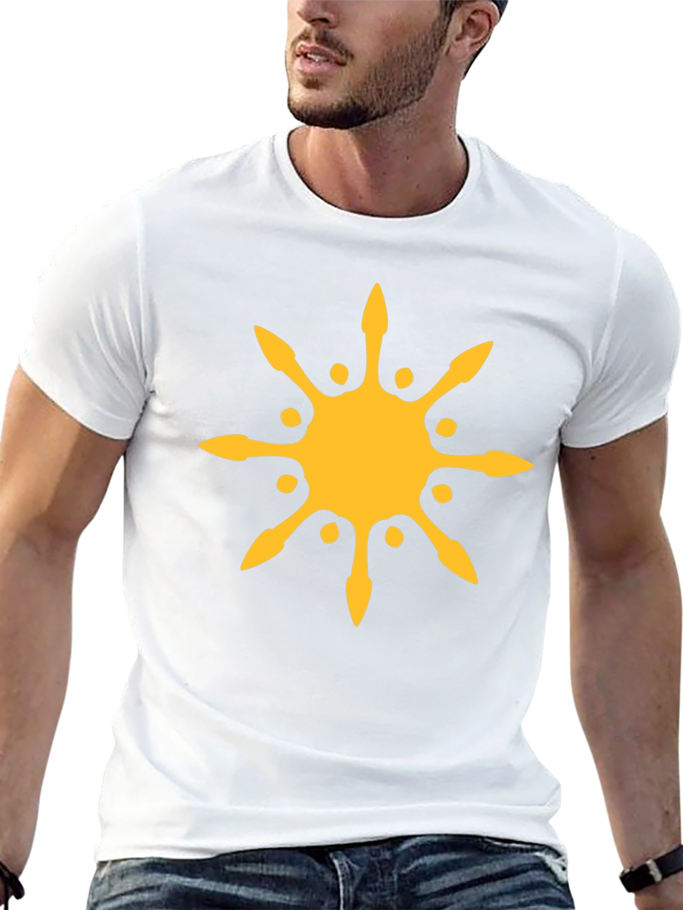 Sunburst Graphic Tee - Black Cotton Blend T-Shirt