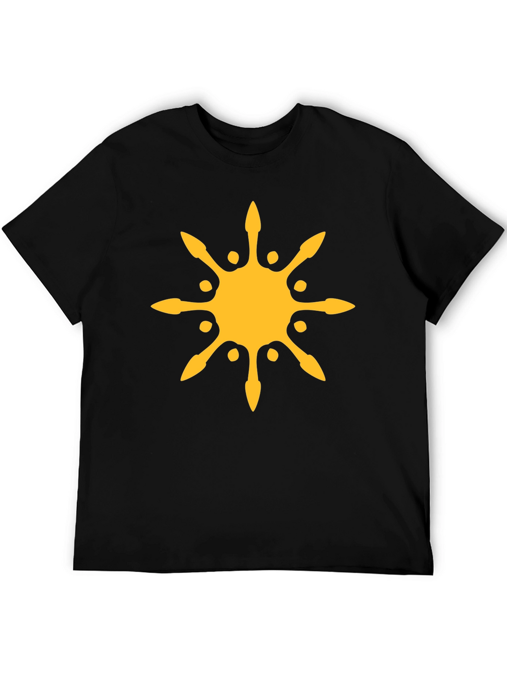 Sunburst Graphic Tee - Black Cotton Blend T-Shirt