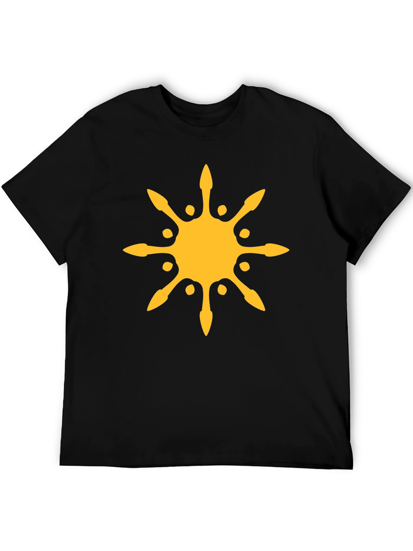 Sunburst Graphic Tee - Black Cotton Blend T-Shirt