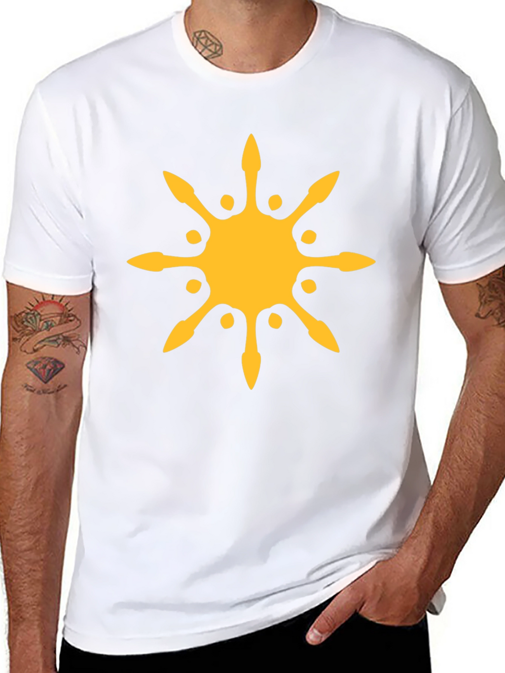 Sunburst Graphic Tee - Black Cotton Blend T-Shirt