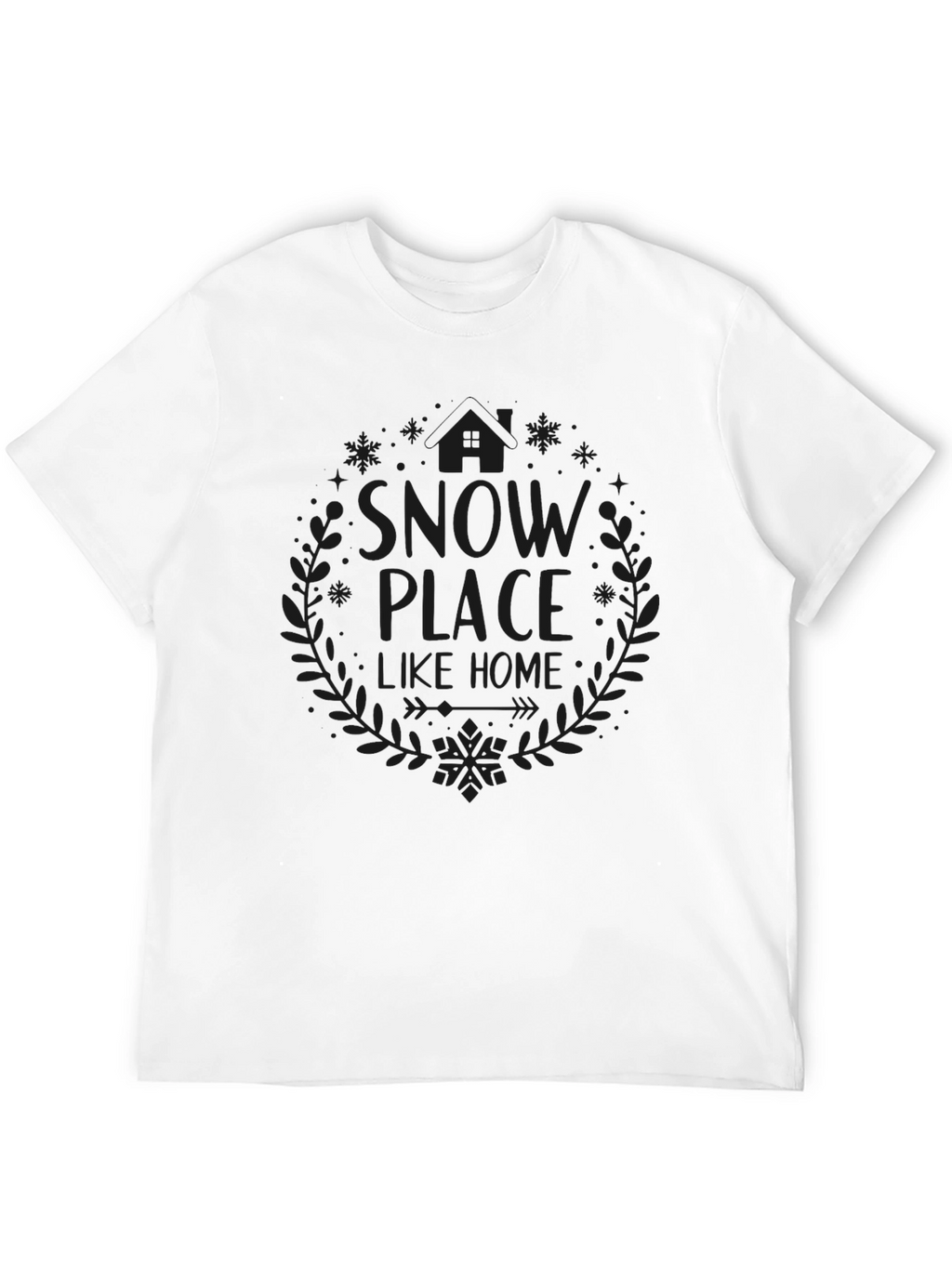 A Snow Place Like Home Black Tee