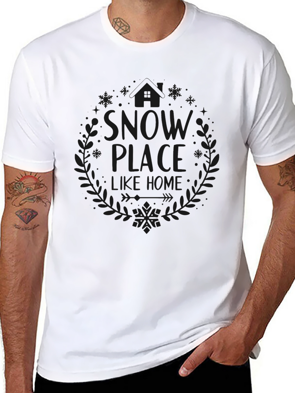 A Snow Place Like Home Black Tee