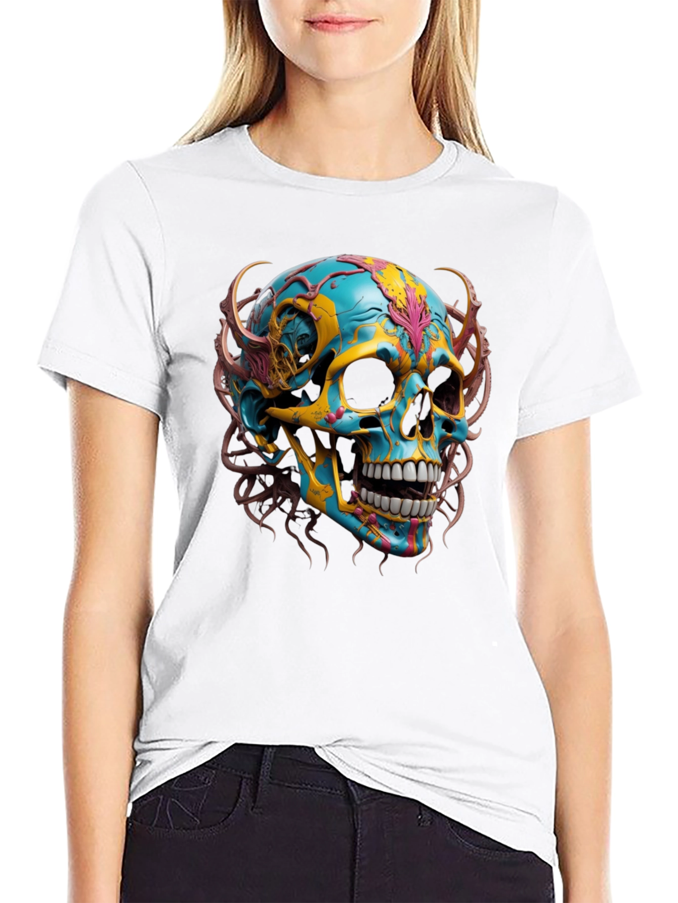 Skull Graphic Print T-Shirt