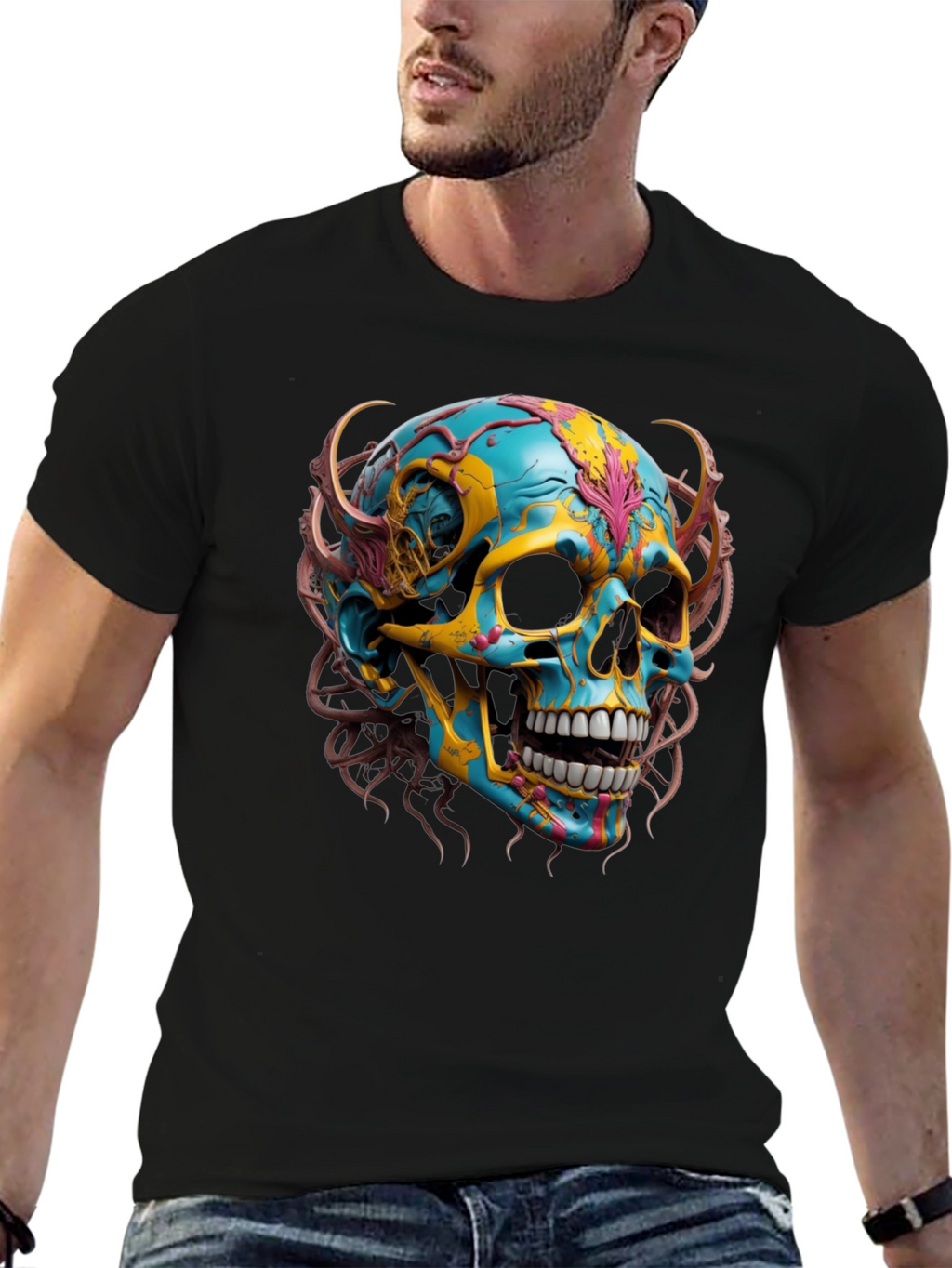 Skull Graphic Print T-Shirt