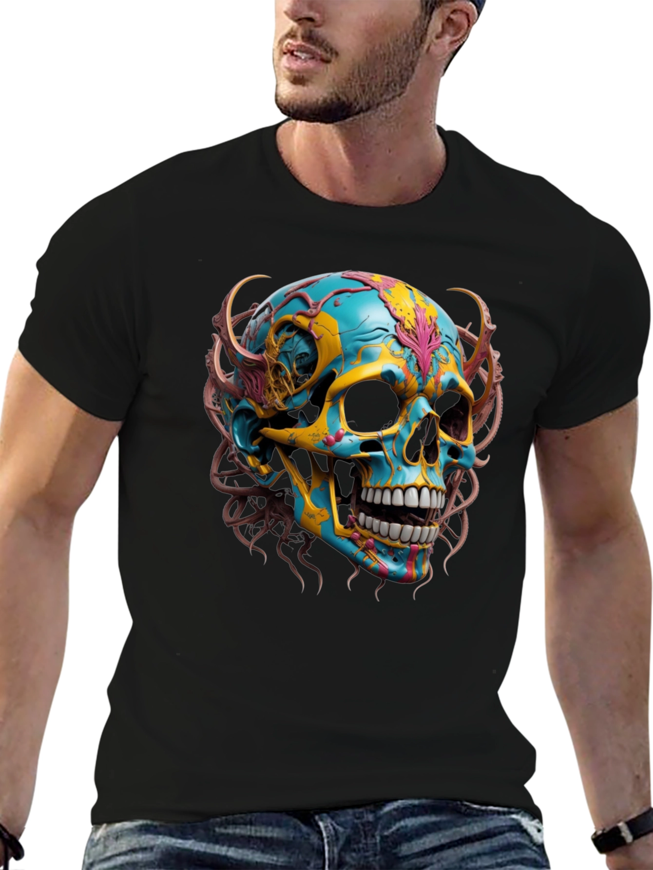 Skull Graphic Print T-Shirt