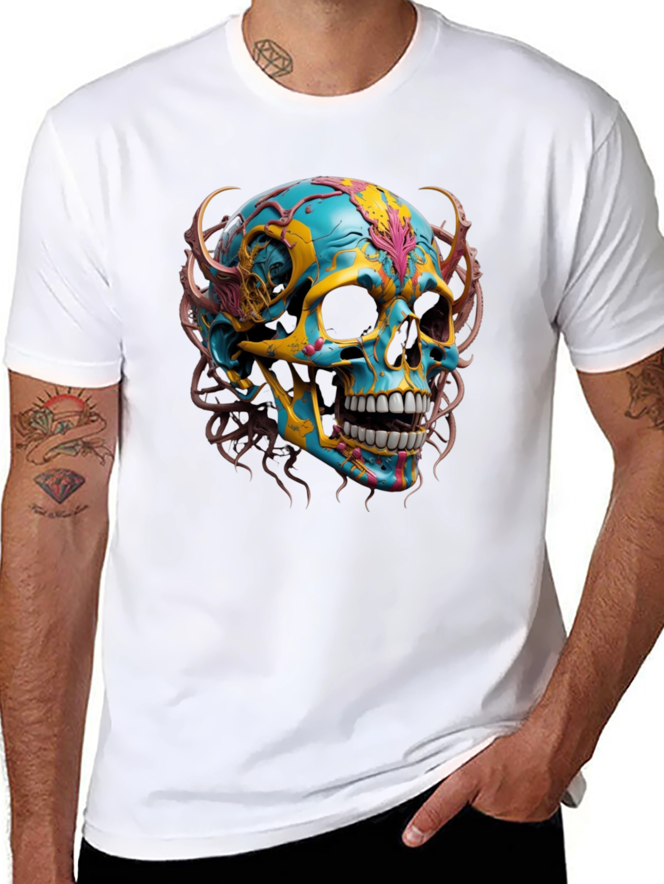 Skull Graphic Print T-Shirt
