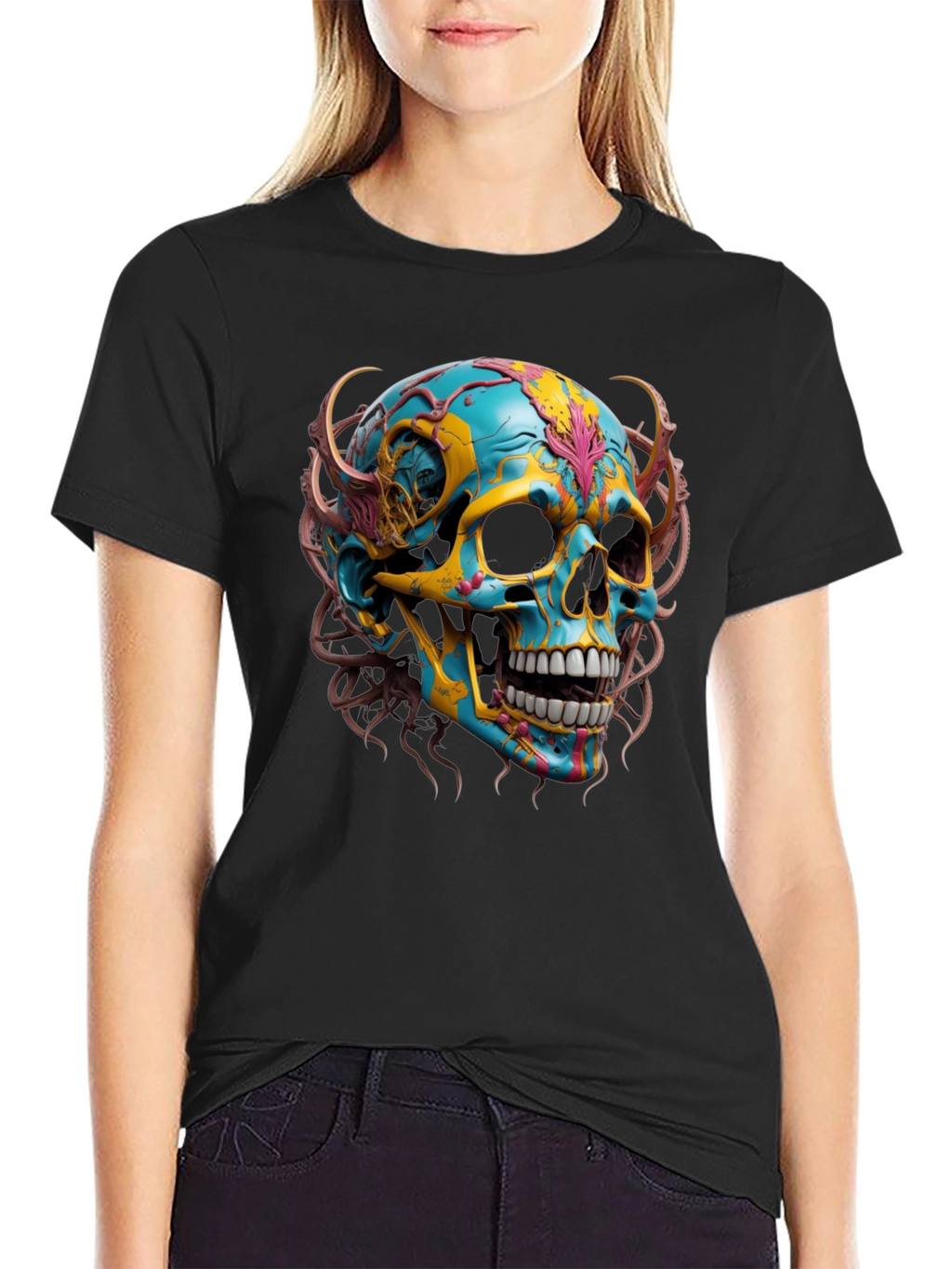 Skull Graphic Print T-Shirt
