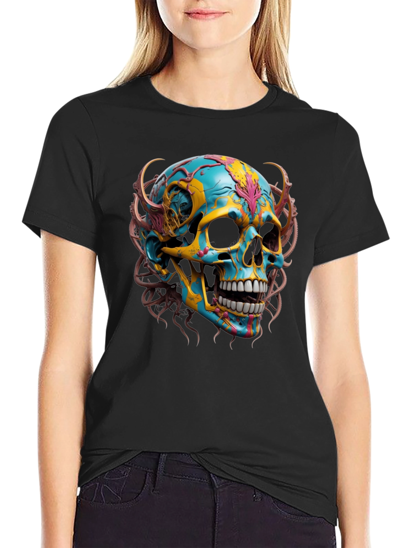 Skull Graphic Print T-Shirt