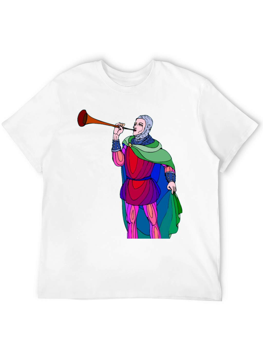 Medieval Trumpeter Graphic Tee - Unique Design