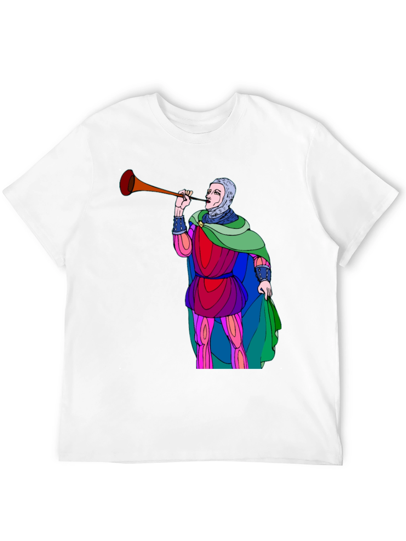 Medieval Trumpeter Graphic Tee - Unique Design