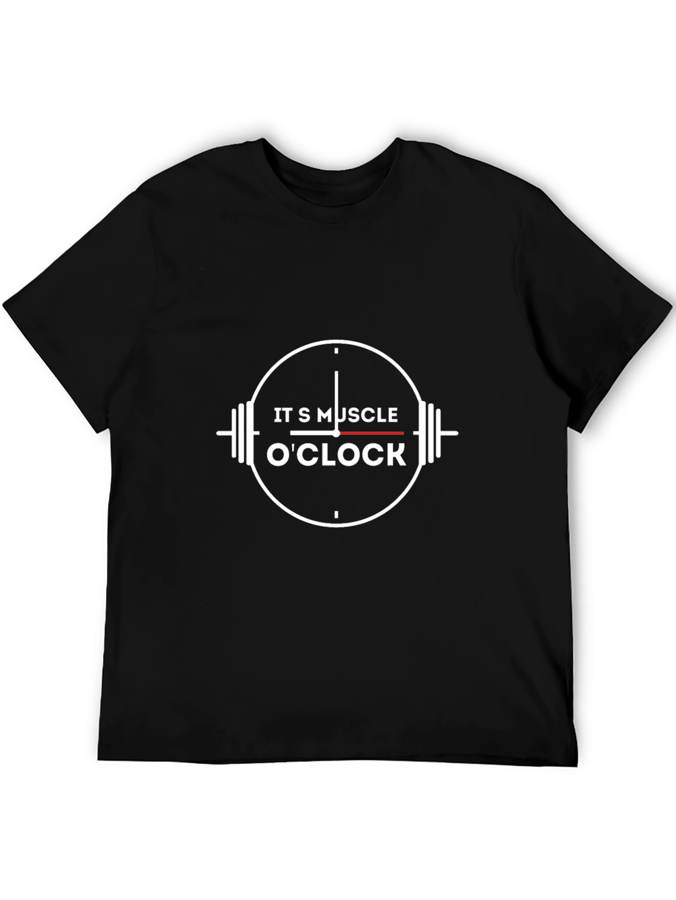 Its Muscle OClock Black Graphic T-Shirt