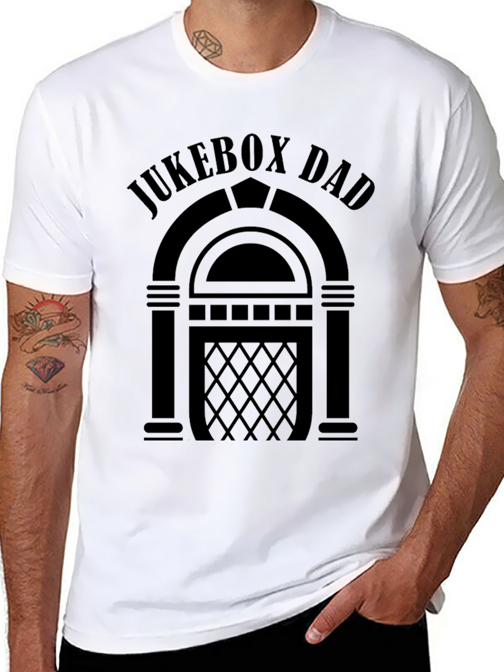 Jukebox Dad Black Graphic Tee