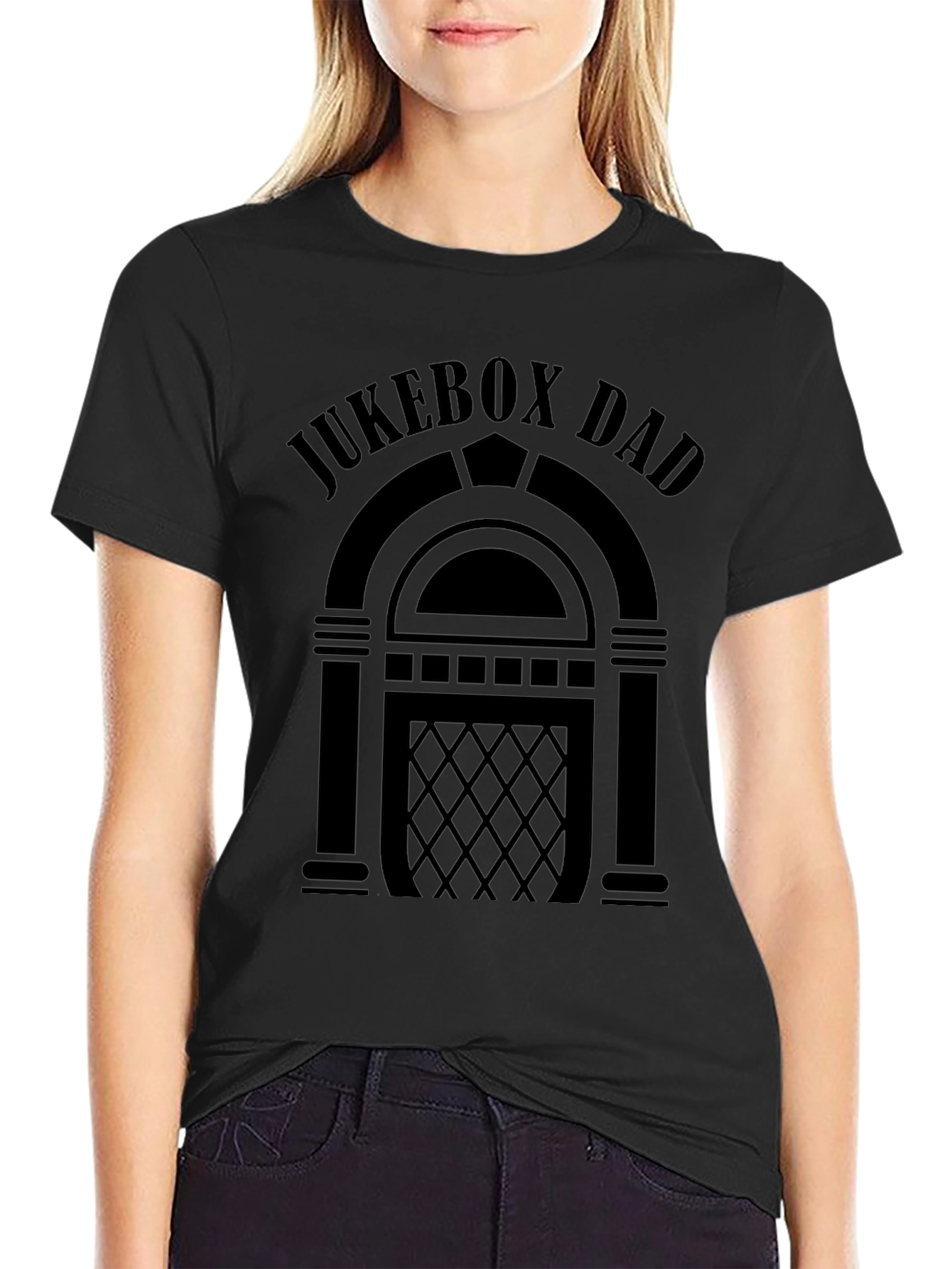 Jukebox Dad Black Graphic Tee