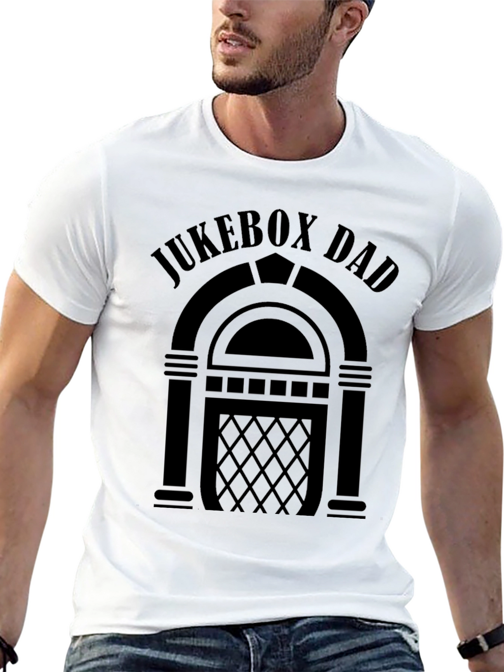 Jukebox Dad Black Graphic Tee